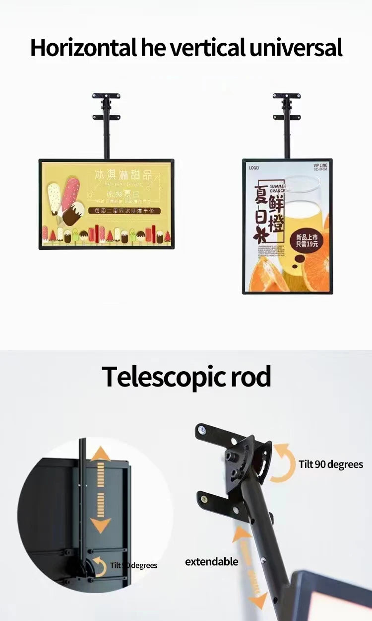 LED Slim Snap Frame Light Box Illuminated Poster Display LED Backlit Menu Board For Restaurant Cafe Shops Wall Mounted Billboard