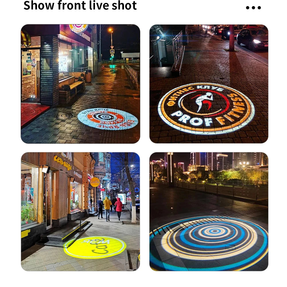Custom Led HD Gobo Logo Projector Indoor Outdoor Ip67 Waterproof Rotating Advertising Image Projection Light For Floor Wedding