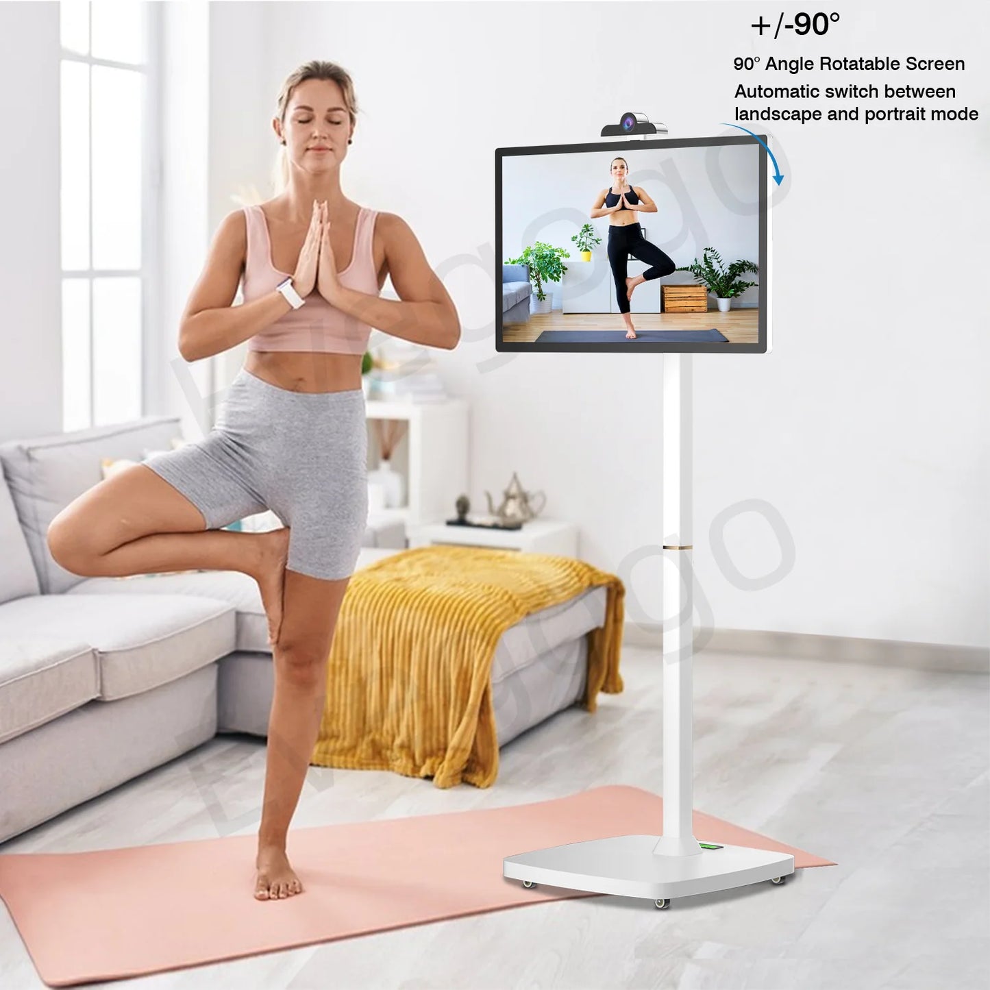 Portable TV Touch Screen 27in 32in Professional Stand Smart Display Tablet with Wheels Large Battery for Home Business