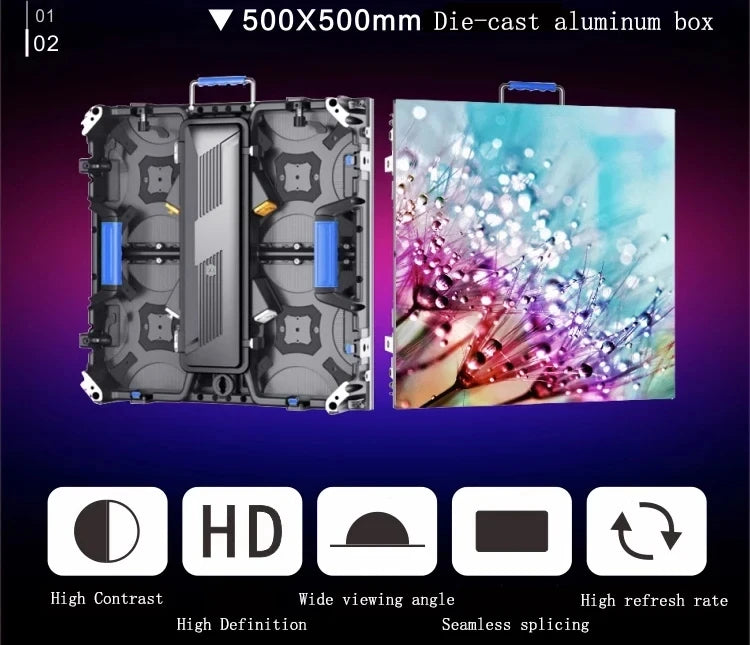 Outdoor P3.91 rental led video wall 500x1000mm die-casting aluminum panel high brightness led display