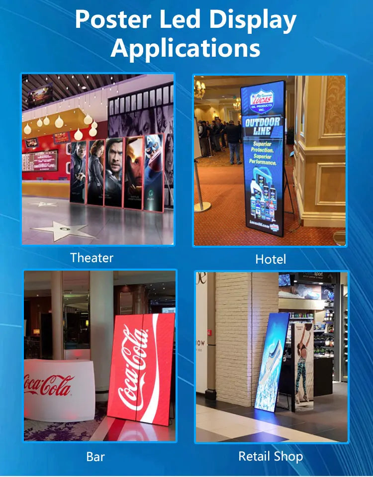 640x1920mm Led Poster Display Screen P1.8 P2 P2.5 Flooring Standing Smart Advertising LED Panel