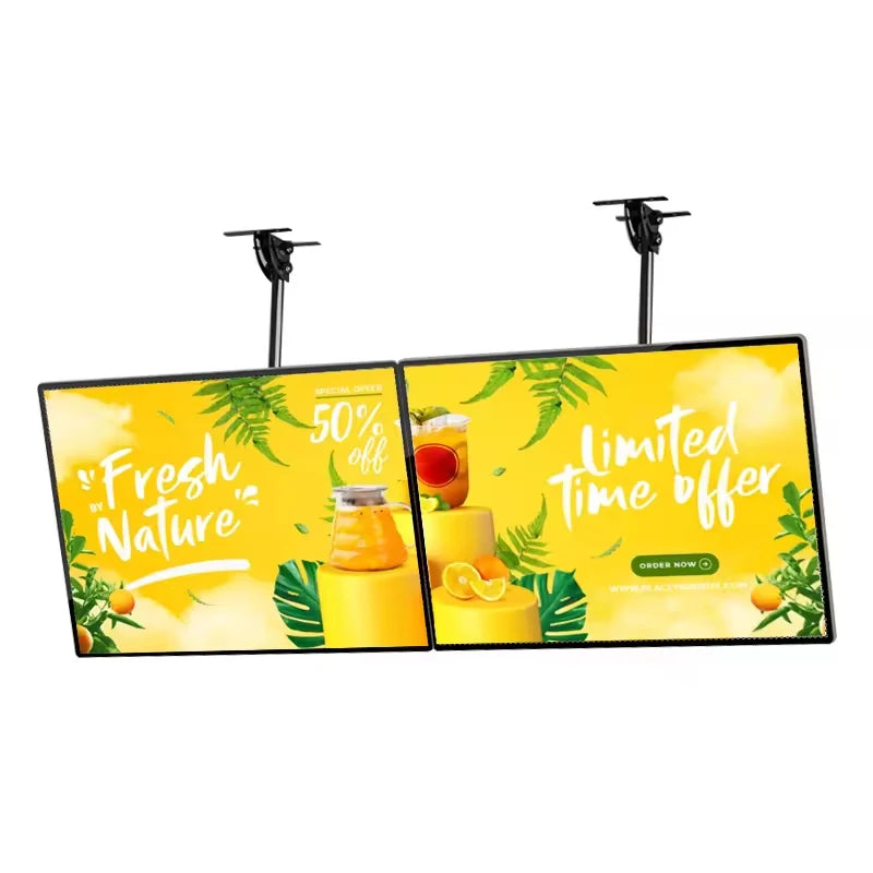 Ultra-thin LED Advertising Light Box Tempered Glass Screen Restaurant LED Menu Boards Lighted Poster Display Hanging Billboards