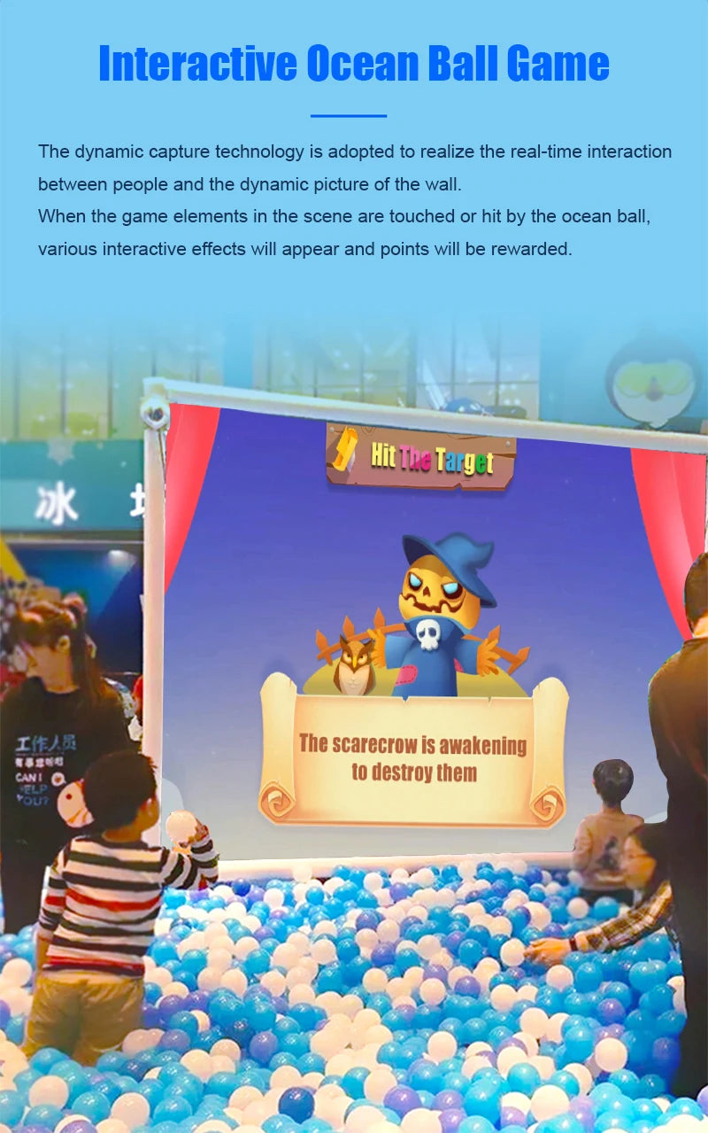 Immersive Games Laser Touch Virtual Screen With Interactive Projection System Multi Kids Playing Amusement Park 22 Wall Games